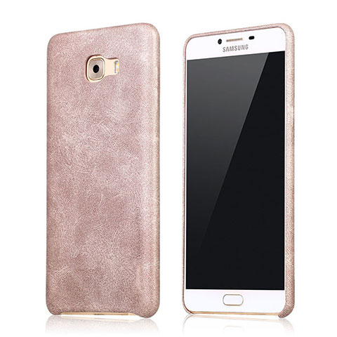 Custodia Lusso Pelle Cover L01 per Samsung Galaxy C9 Pro C9000 Oro Rosa