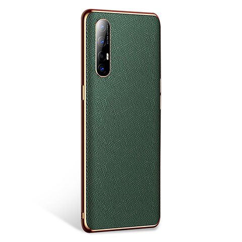 Custodia Lusso Pelle Cover L02 per Oppo Reno3 Pro Verde