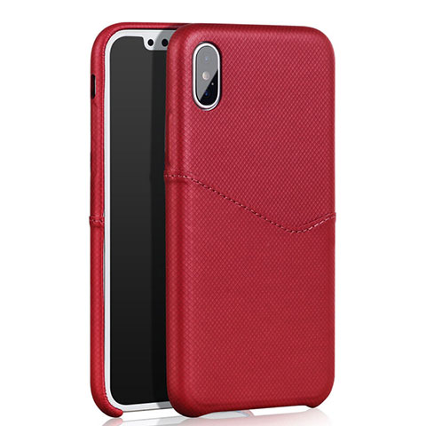 Custodia Lusso Pelle Cover L05 per Apple iPhone Xs Rosso