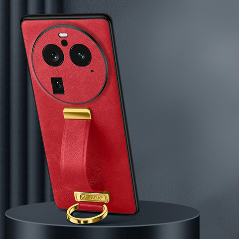 Custodia Lusso Pelle Cover LD2 per Oppo Find X6 Pro 5G Rosso