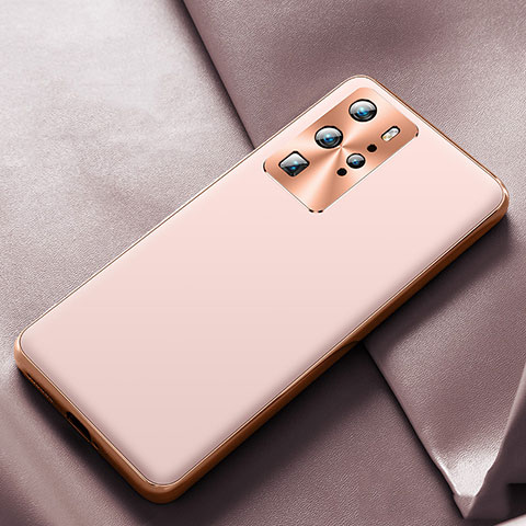 Custodia Lusso Pelle Cover N07 per Huawei P40 Pro Oro Rosa