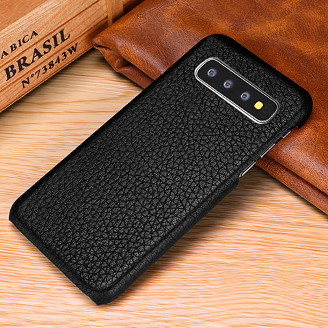 Custodia Lusso Pelle Cover P01 per Samsung Galaxy S10 Plus Nero