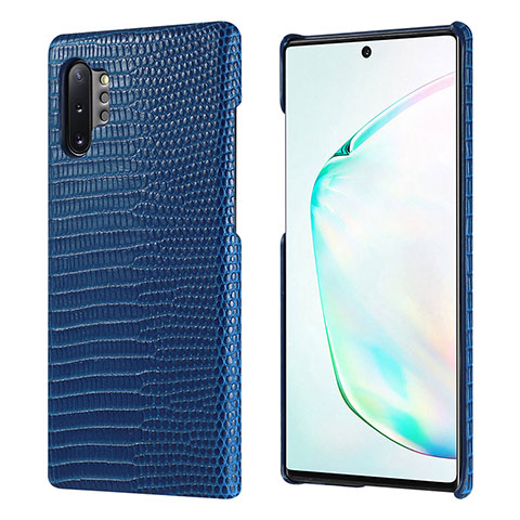 Custodia Lusso Pelle Cover P02 per Samsung Galaxy Note 10 Plus 5G Blu