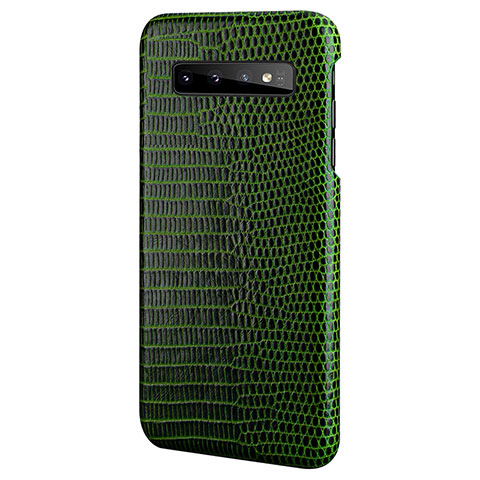 Custodia Lusso Pelle Cover P02 per Samsung Galaxy S10 5G Verde