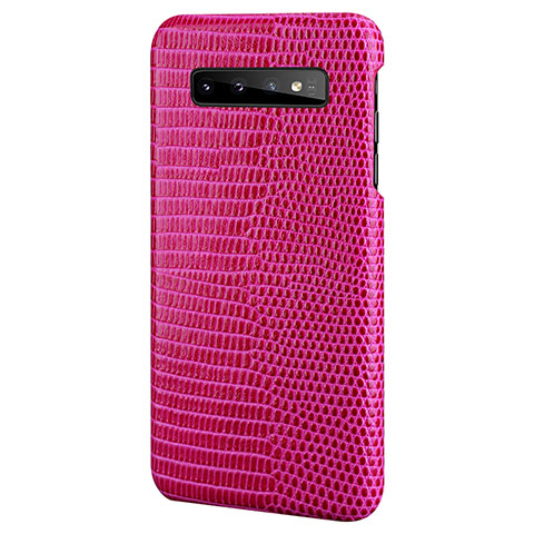 Custodia Lusso Pelle Cover P02 per Samsung Galaxy S10 Rosa Caldo
