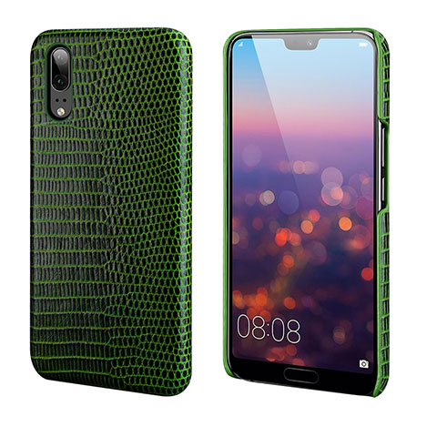 Custodia Lusso Pelle Cover P03 per Huawei P20 Verde