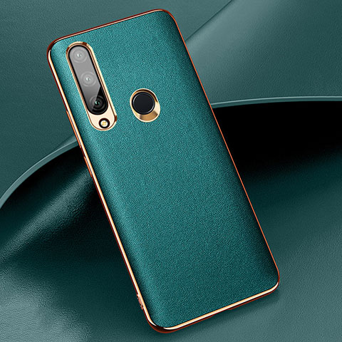 Custodia Lusso Pelle Cover per Huawei Enjoy 10 Plus Verde