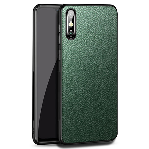 Custodia Lusso Pelle Cover per Huawei Enjoy 10e Verde