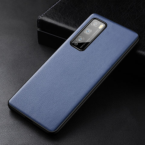 Custodia Lusso Pelle Cover per Huawei Enjoy Z 5G Blu