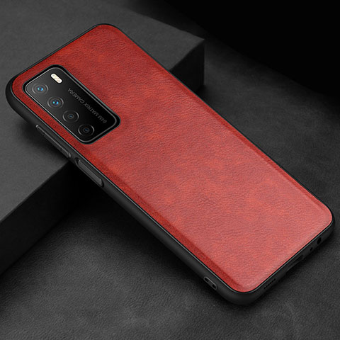Custodia Lusso Pelle Cover per Huawei Honor Play4 5G Rosso