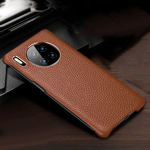 Custodia Lusso Pelle Cover per Huawei Mate 30 Pro Marrone