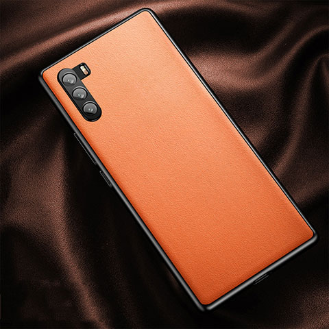 Custodia Lusso Pelle Cover per Huawei Mate 40 Lite 5G Arancione
