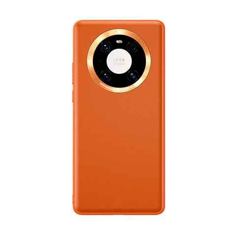 Custodia Lusso Pelle Cover per Huawei Mate 40 Pro Arancione