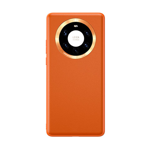 Custodia Lusso Pelle Cover per Huawei Mate 40 Pro+ Plus Arancione