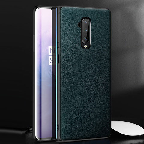 Custodia Lusso Pelle Cover per OnePlus 7T Pro 5G Verde