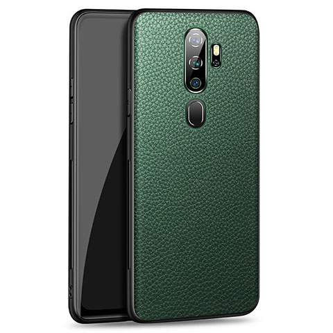 Custodia Lusso Pelle Cover per Oppo A5 (2020) Verde