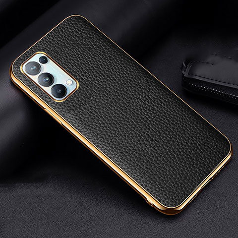 Custodia Lusso Pelle Cover per Oppo Find X3 Lite 5G Nero