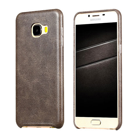 Custodia Lusso Pelle Cover per Samsung Galaxy C5 SM-C5000 Marrone