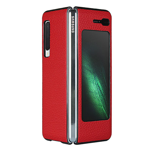 Custodia Lusso Pelle Cover per Samsung Galaxy Fold Rosso