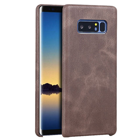 Custodia Lusso Pelle Cover per Samsung Galaxy Note 8 Marrone