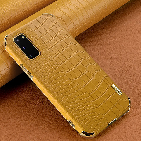 Custodia Lusso Pelle Cover per Samsung Galaxy S20 Giallo