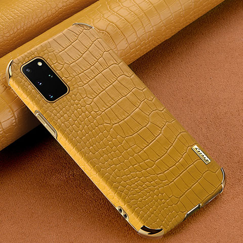 Custodia Lusso Pelle Cover per Samsung Galaxy S20 Plus Giallo