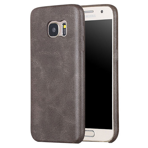 Custodia Lusso Pelle Cover per Samsung Galaxy S7 G930F G930FD Marrone