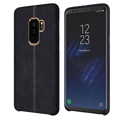 Custodia Lusso Pelle Cover per Samsung Galaxy S9 Plus Nero