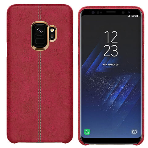 Custodia Lusso Pelle Cover per Samsung Galaxy S9 Rosso