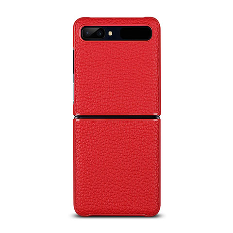 Custodia Lusso Pelle Cover per Samsung Galaxy Z Flip Rosso