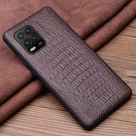 Custodia Lusso Pelle Cover per Xiaomi Mi 10 Lite Marrone