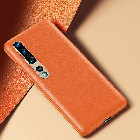 Custodia Lusso Pelle Cover per Xiaomi Mi 10 Pro Arancione