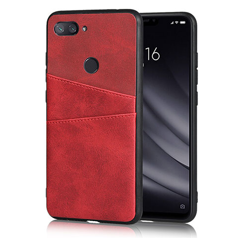 Custodia Lusso Pelle Cover per Xiaomi Mi 8 Lite Rosso