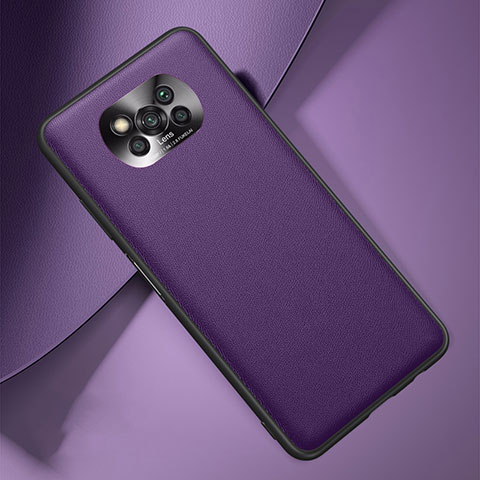 Custodia Lusso Pelle Cover per Xiaomi Poco X3 NFC Viola