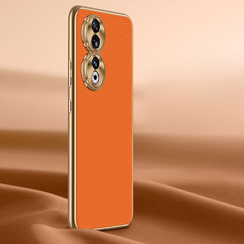 Custodia Lusso Pelle Cover QK1 per Huawei Honor 90 5G Arancione