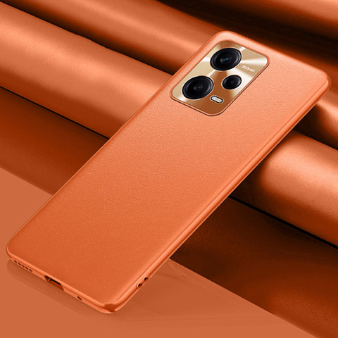 Custodia Lusso Pelle Cover QK1 per Xiaomi Redmi Note 12 Pro 5G Arancione