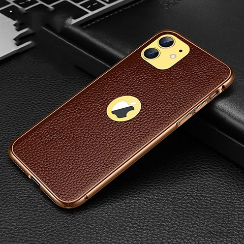 Custodia Lusso Pelle Cover R01 per Apple iPhone 11 Marrone