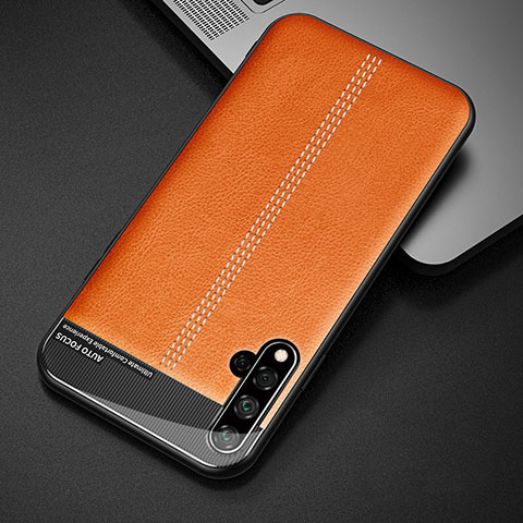 Custodia Lusso Pelle Cover R01 per Huawei Nova 5 Arancione