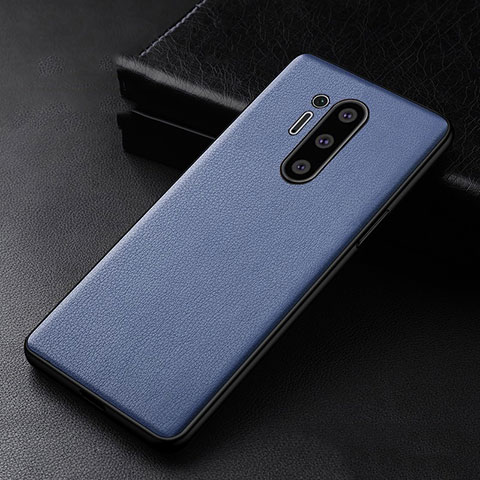 Custodia Lusso Pelle Cover R01 per OnePlus 8 Pro Blu