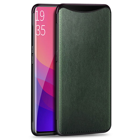 Custodia Lusso Pelle Cover R01 per Oppo Find X Super Flash Edition Verde