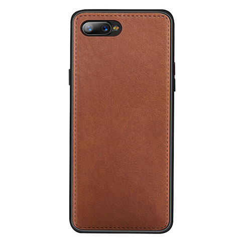 Custodia Lusso Pelle Cover R01 per Oppo K1 Arancione