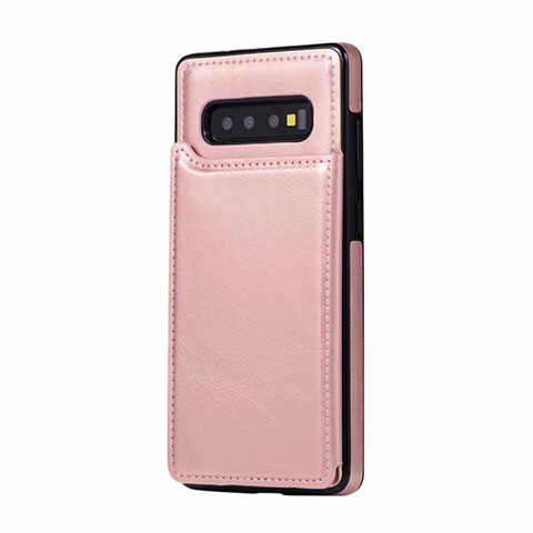 Custodia Lusso Pelle Cover R01 per Samsung Galaxy S10 Plus Oro Rosa