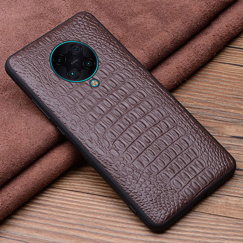 Custodia Lusso Pelle Cover R01 per Xiaomi Redmi K30 Pro 5G Marrone