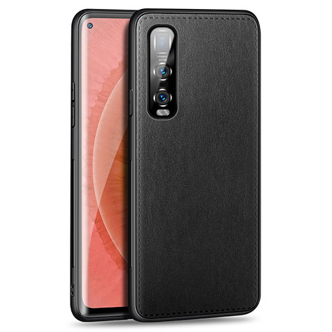 Custodia Lusso Pelle Cover R02 per Oppo Find X2 Pro Nero