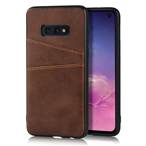 Custodia Lusso Pelle Cover R02 per Samsung Galaxy S10e Marrone