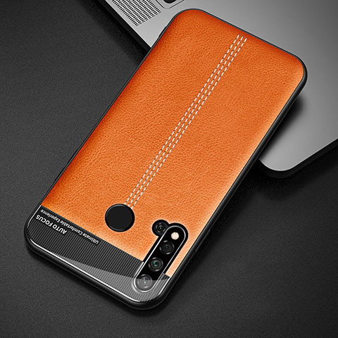 Custodia Lusso Pelle Cover R03 per Huawei Nova 5i Arancione