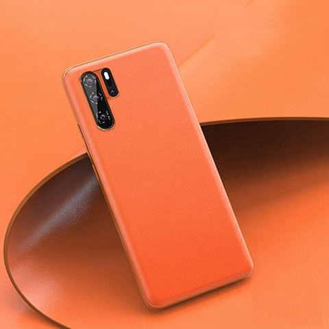 Custodia Lusso Pelle Cover R03 per Huawei P30 Pro New Edition Arancione