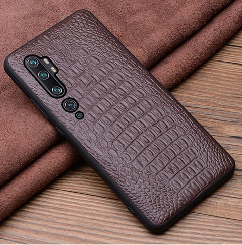 Custodia Lusso Pelle Cover R03 per Xiaomi Mi Note 10 Pro Marrone