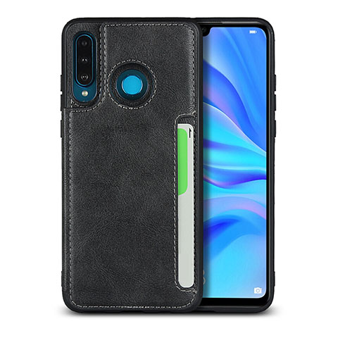 Custodia Lusso Pelle Cover R05 per Huawei P30 Lite XL Nero