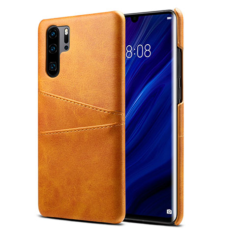 Custodia Lusso Pelle Cover R05 per Huawei P30 Pro Arancione